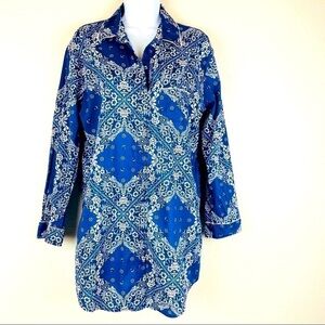 Victoria’s Secret Blue Bandanna Print Night Shirt Size S